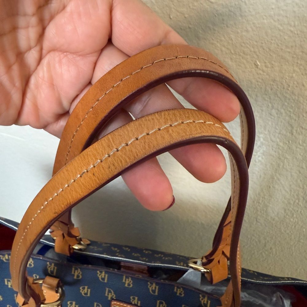 Dooney & Bourke Blue and Brown Signature Large Tote - Picture 9 of 14